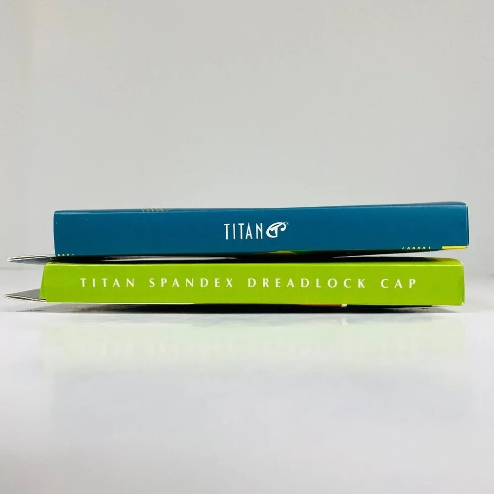 Titan Tea Tree & Coconut Oil Spandex Dreadlock Cap Jumbo Size #82202 Stripe 2-Pk